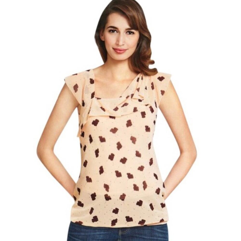 Cabi Playful Me sheer ruffle top size Medium